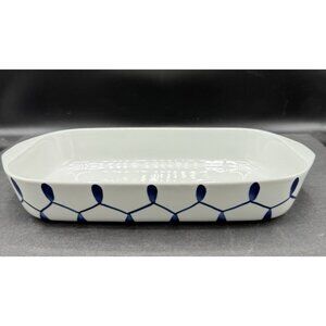 Lyngby Porcelain Blue & White Baking Dish Casserole Denmark 1 Qt Vintage